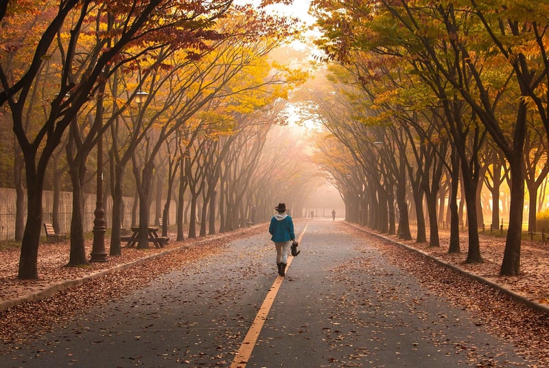 Woman walking for self-care